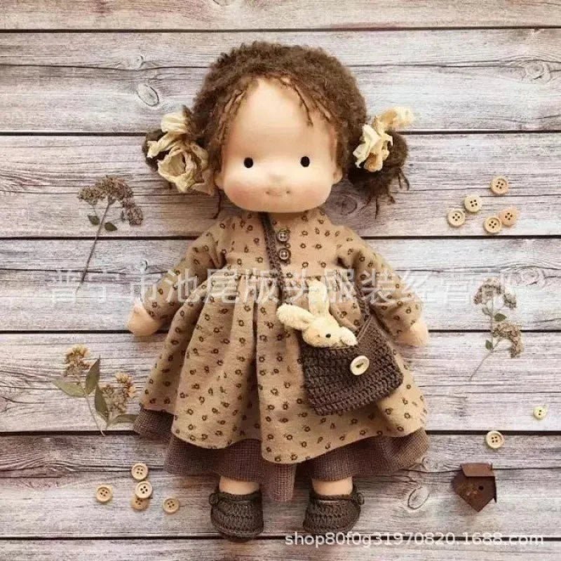 Waldorf style cotton doll featuring kawaii accents, designed for imaginative play, measuring 11cm x 32cm, soft plush toy ideal for 9
