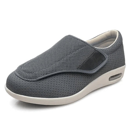 Walking shoes for diabetics featuring pressure relief technology and a wide fit design, shown in a stylish beige color, ideal for all-day comfort and support. 2