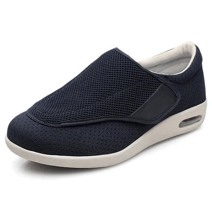 Walking shoes for diabetics featuring pressure relief technology and a wide fit design, shown in a stylish beige color, ideal for all-day comfort and support. 3