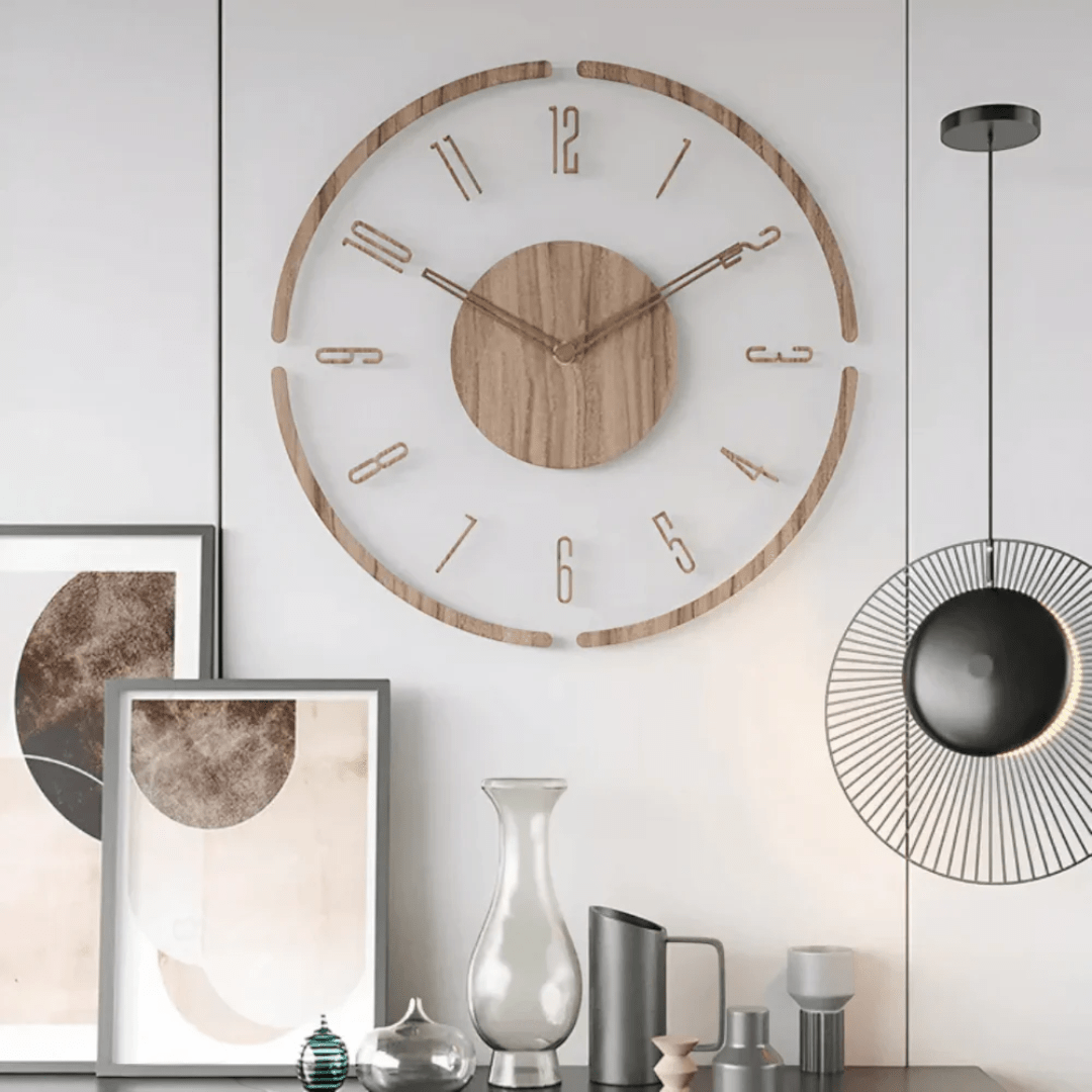 Wall Clock with Circular Frame and Central Disc