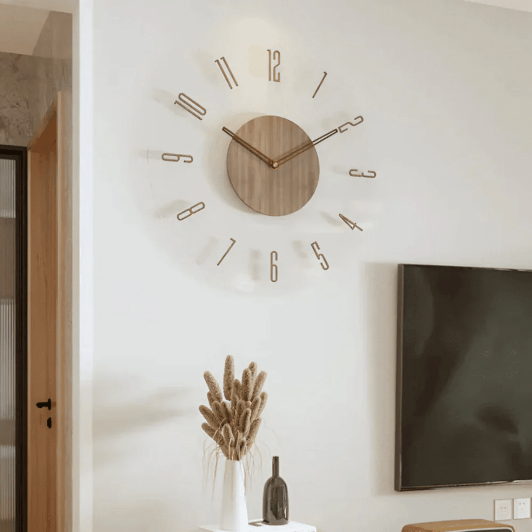 Wall Clock with Circular Frame and Central Disc