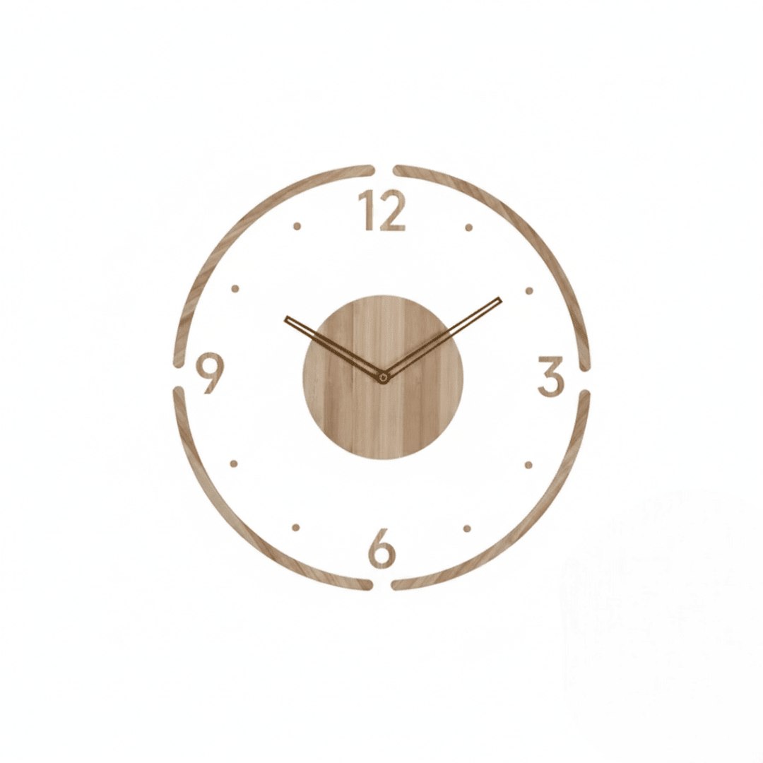 Wall Clock with Circular Frame and Central Disc