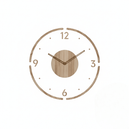 Wall Clock with Circular Frame and Central Disc