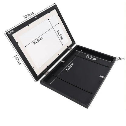Wall frame with front-opening design for displaying kids' art, featuring modern multi-use storage capacity for up to 150 sheets. 4