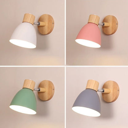 Wall Lamp with Conical Wooden Shade and Metal Frame – Modern Minimalist Design for Indoor Use 6