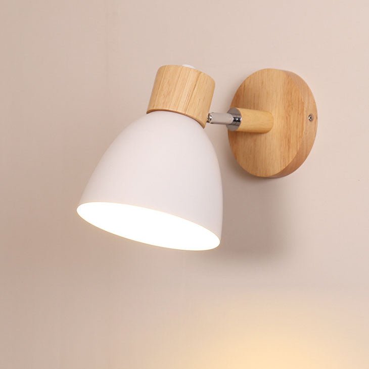 Wall Lamp with Conical Wooden Shade and Metal Frame – Modern Minimalist Design for Indoor Use 13