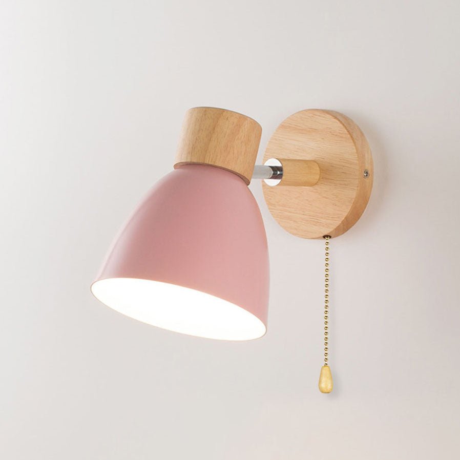 Wall Lamp with Conical Wooden Shade and Metal Frame – Modern Minimalist Design for Indoor Use 14