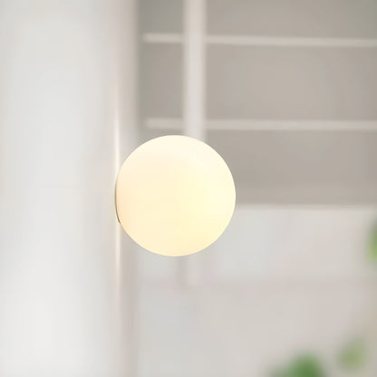 Modern minimalist wall lamp featuring a frosted glass shade for soft light distribution, ideal for enhancing contemporary interiors. 7
