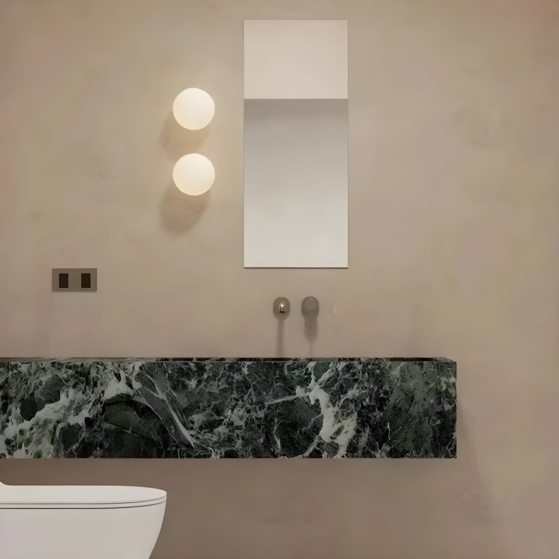 Modern minimalist wall lamp featuring a frosted glass shade for soft light distribution, ideal for enhancing contemporary interiors. 1