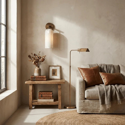 Wall light sconce featuring a stylish alabaster shade and durable metal arm, designed for hardwired indoor ambient lighting to enhance your home decor. 5