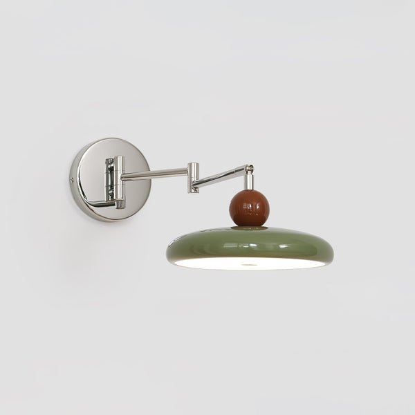 Modern minimalist wall light with adjustable arm, featuring a sleek metal and acrylic finish, perfect for contemporary home decor. 9