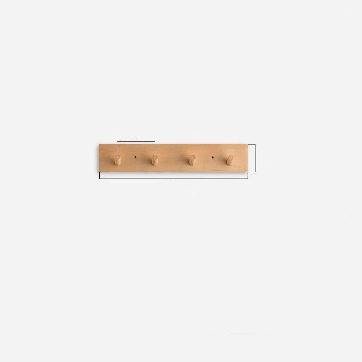 Wall mounted coat rack featuring round pegs, crafted from minimalist solid wood in walnut or beech, perfect for modern entryway decor. 6