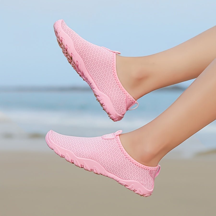 Water shoes for women featuring a quick-dry breathable mesh upper and a non-slip rubber sole, perfect for beach and swimming activities. 10