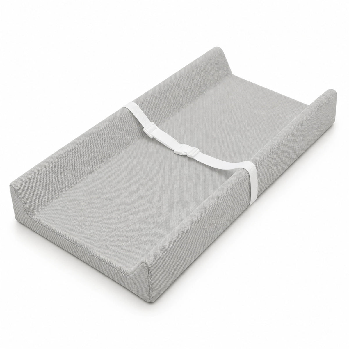 Waterproof baby changing pad with cushioned contoured support, featuring a neutral design ideal for modern nurseries. 8