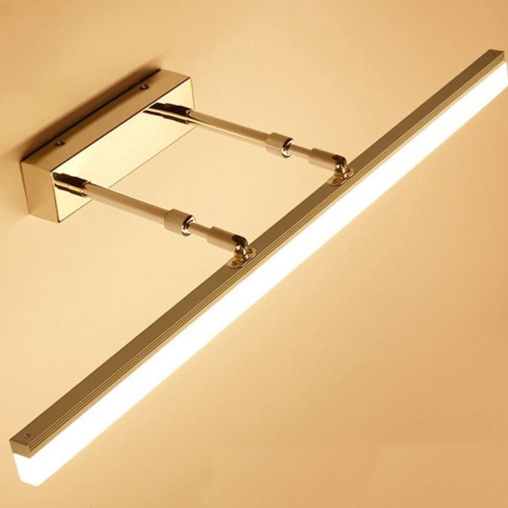 Waterproof LED wall lamp designed for bathroom mirror lighting, featuring a modern stainless steel design and providing bright natural light. 0