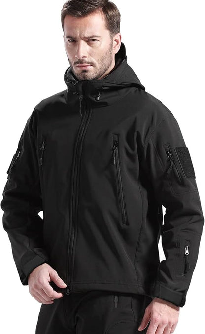 Waterproof outdoor set featuring an adjustable hood and soft fleece lining, designed for windproof protection in all weather conditions. 2