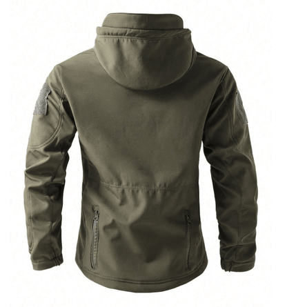 Waterproof outdoor set featuring an adjustable hood and soft fleece lining, designed for windproof protection in all weather conditions. 6