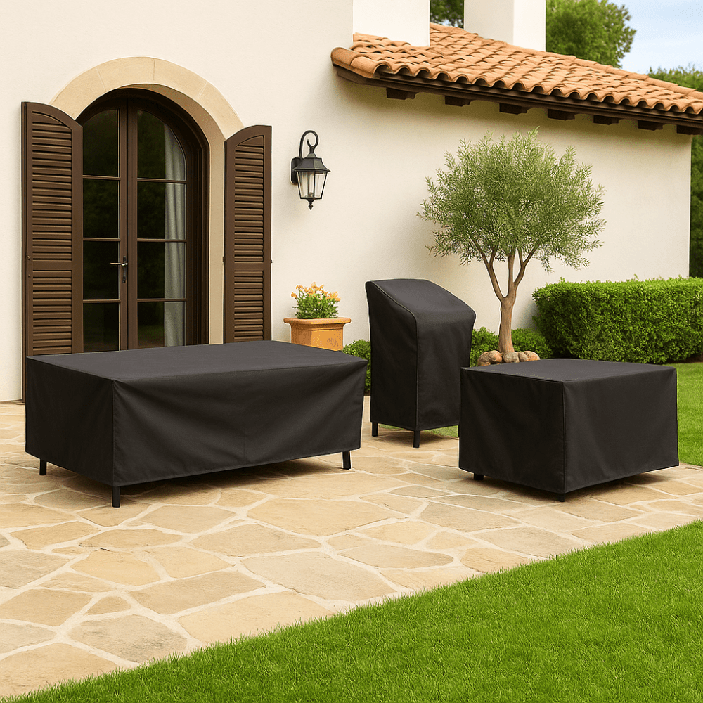 Waterproof patio furniture cover providing all-weather protection, designed for versatile outdoor use to safeguard your furniture from rain, sun, and dust. 2