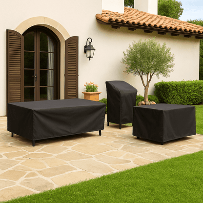 Waterproof patio furniture cover providing all-weather protection, designed for versatile outdoor use to safeguard your furniture from rain, sun, and dust. 2