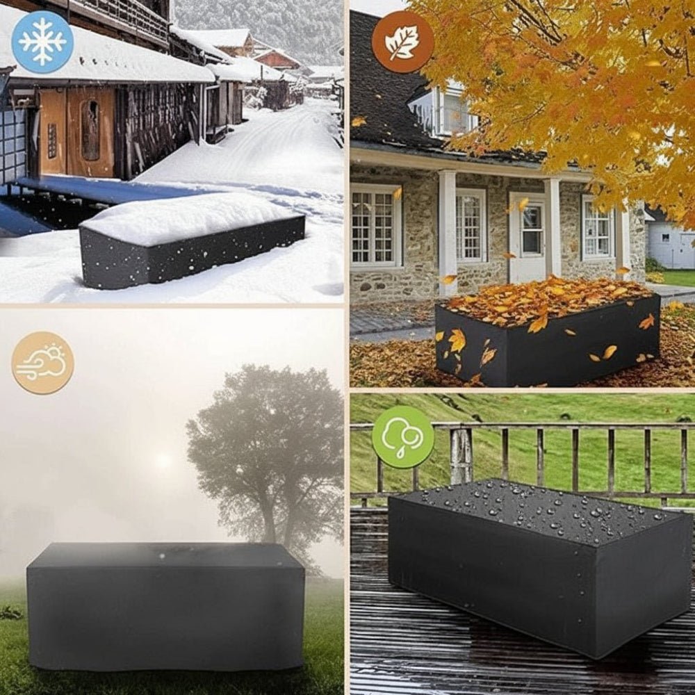 Waterproof patio furniture cover providing all-weather protection, designed for versatile outdoor use to safeguard your furniture from rain, sun, and dust. 7