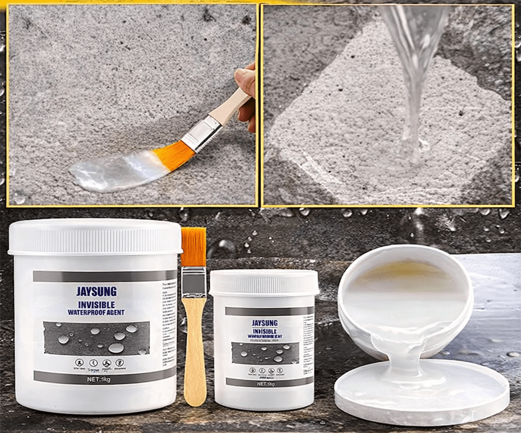 Waterproof rubber sealant paste in a clear container, designed for sealing and repairing surfaces, offering transparent, durable, and long-lasting protection. 3
