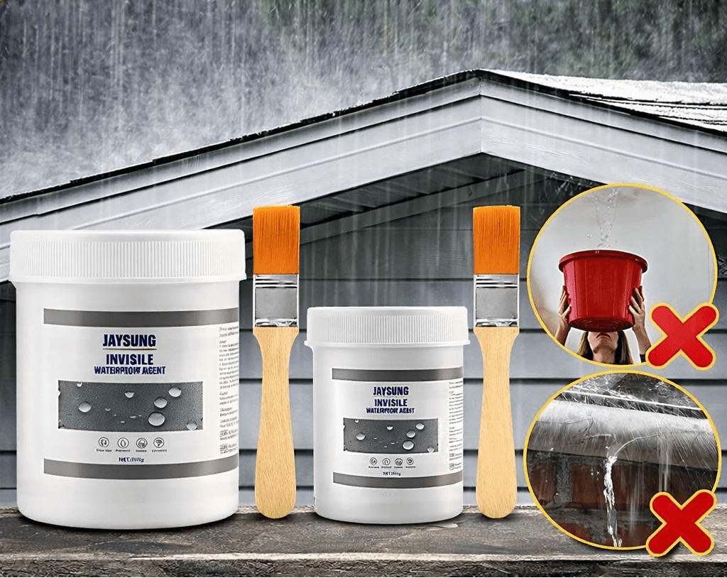 Waterproof rubber sealant paste in a clear container, designed for sealing and repairing surfaces, offering transparent, durable, and long-lasting protection. 2