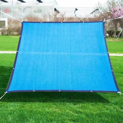 Waterproof rectangular shade sail made of high-density polyethylene, featuring reinforced corners, designed for outdoor shading with 90% UV protection. 7
