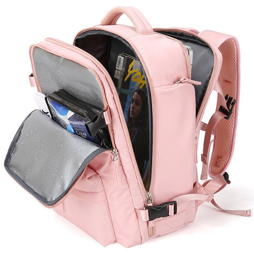 Waterproof travel backpack with ergonomic straps, featuring a spacious laptop compartment and made from durable polyester, ideal for outdoor adventures and daily commuting, 25L 2