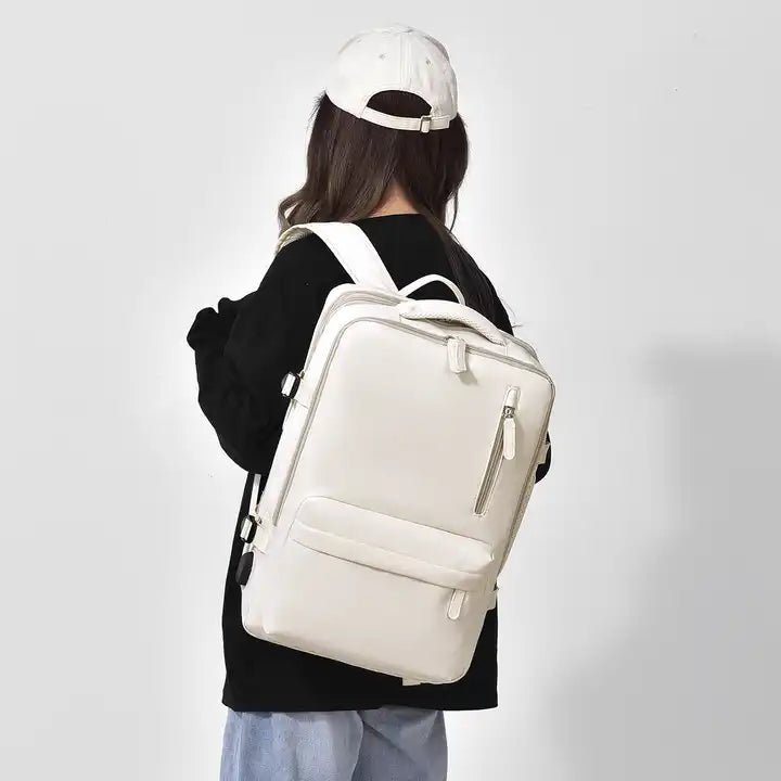 Waterproof travel backpack with ergonomic straps, featuring a spacious laptop compartment and made from durable polyester, ideal for outdoor adventures and daily commuting, 25L 4