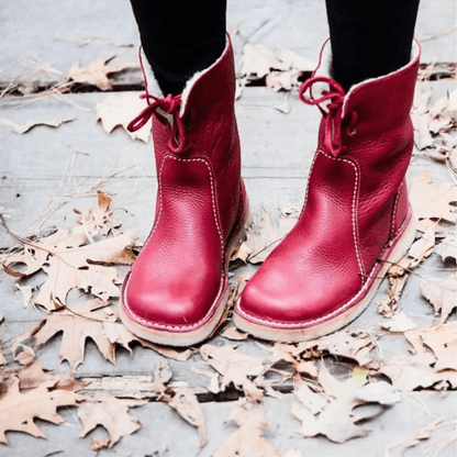Waterproof winter boots for women featuring a cozy fur-lined interior and a convenient slip-on design, perfect for cold weather protection and comfort. 5