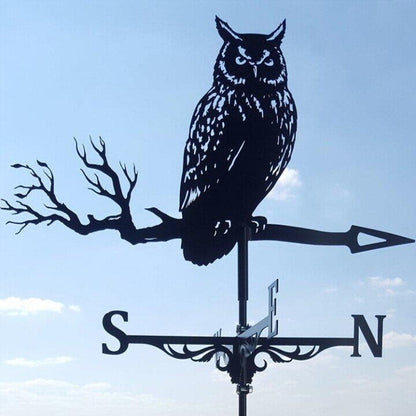Durable weather vane with a rotating mechanism, crafted from weather-resistant metal, designed to accurately indicate wind direction in outdoor settings. 3