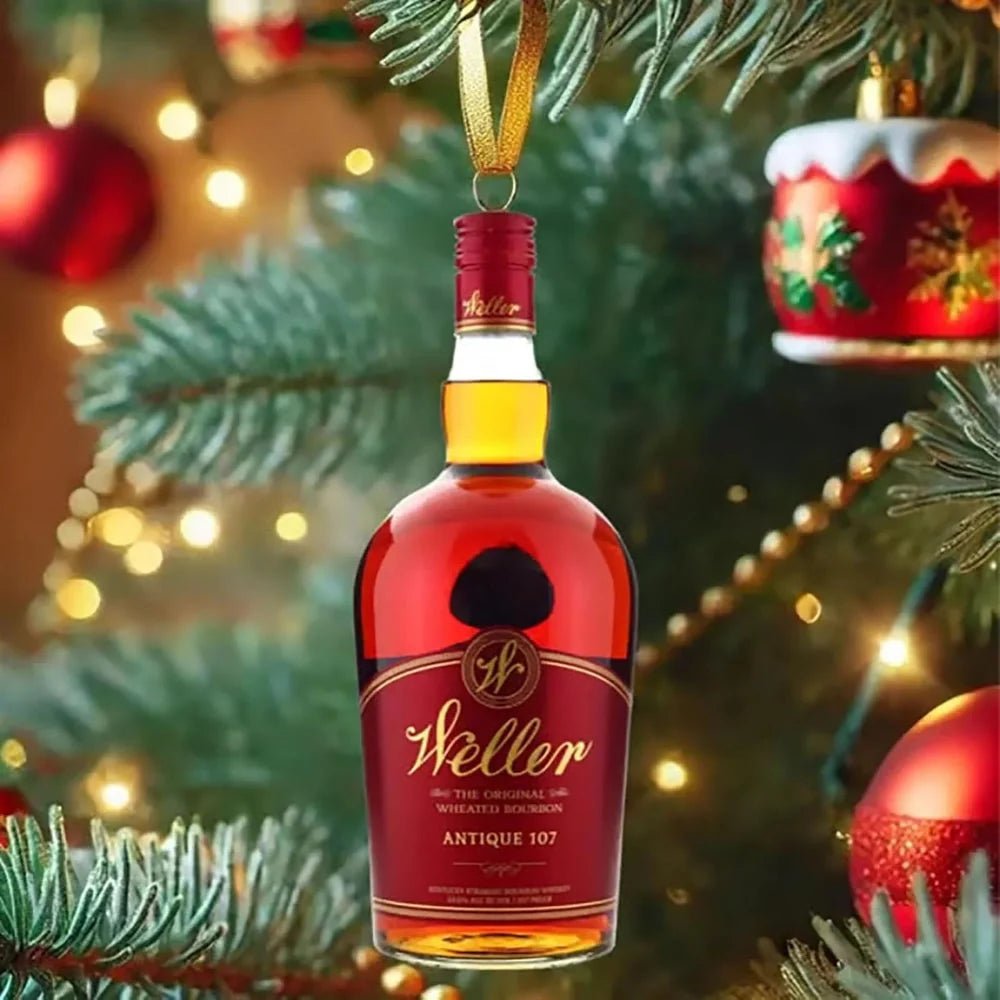 Whiskey Bourbon Advent Calendar featuring 24 mini bottle ornaments for a festive holiday countdown, crafted from durable acrylic for decoration. 1