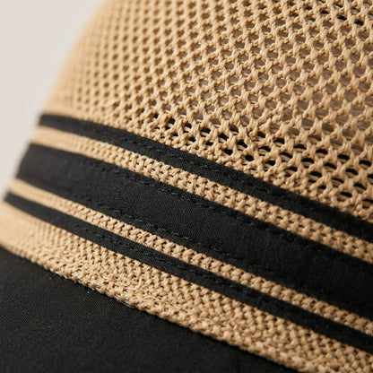 Wide brim sun hat featuring a breathable knit crown and adjustable fit, perfect for ladies seeking sun protection during summer outdoor activities. 8