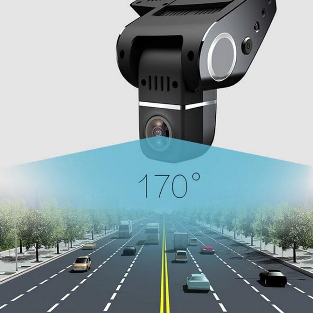 WiFi hidden dash cam for car featuring 170° wide-angle lens, G-sensor, and 1080P full HD front and rear recording 3