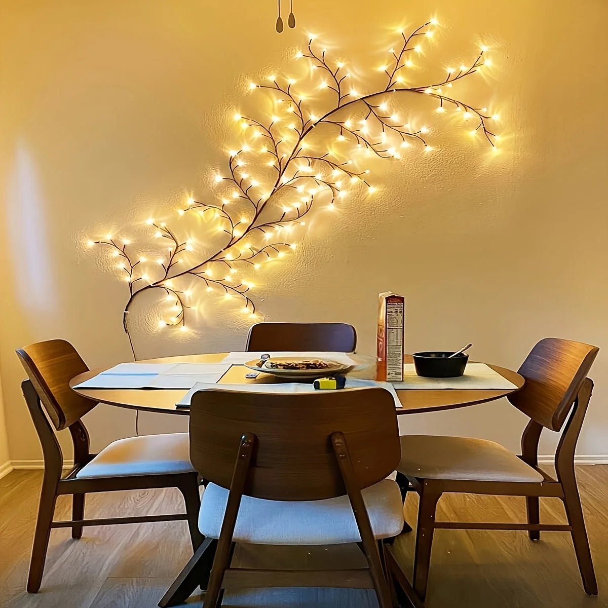 Willow Vine Fairy Lights featuring eight lighting modes, USB powered, perfect for decorative ambiance in homes and events. 0