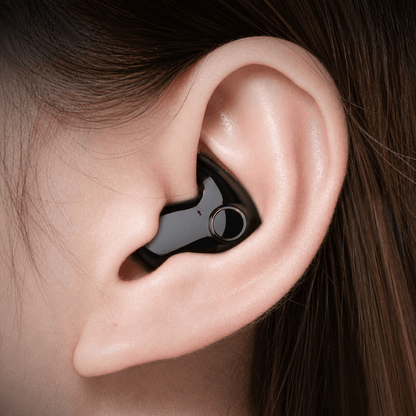 Wireless Bluetooth earbuds featuring noise cancelling technology and a waterproof design, showcased with a sleek LED display case for charging and storage. 0