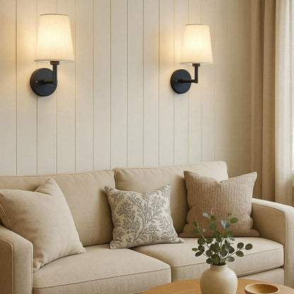 Wireless Dimmable Wall Sconce Lights with Fabric Shade – 3 Color Temperatures, Remote Control, 2-Pack for Bedrooms and Hallways 3