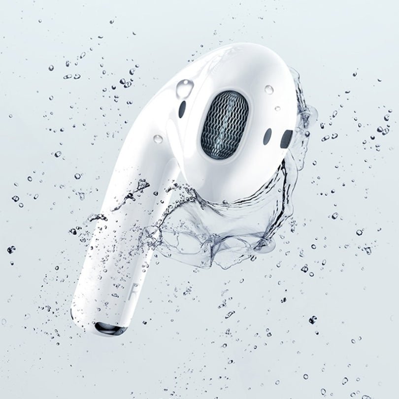 Wireless earbuds featuring HiFi stereo sound and Bluetooth 5.0 connectivity, designed to be sweat and splash proof for active lifestyles. 4