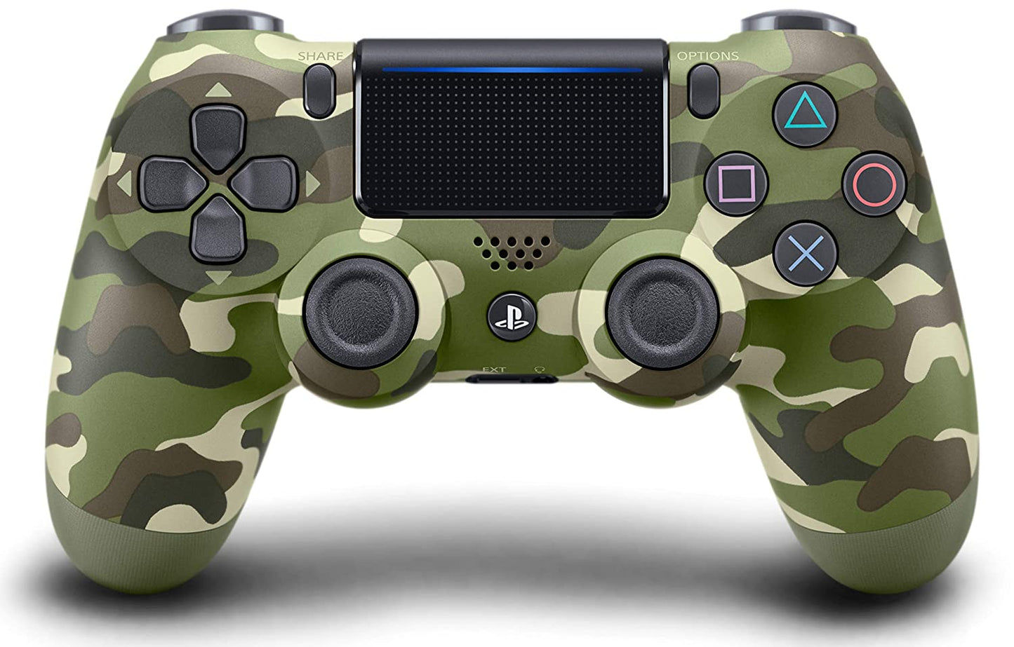 Wireless gaming controller designed for PS4 and PC, featuring enhanced analog sticks, a responsive touchpad, and an ergonomic design for comfortable gameplay. 3
