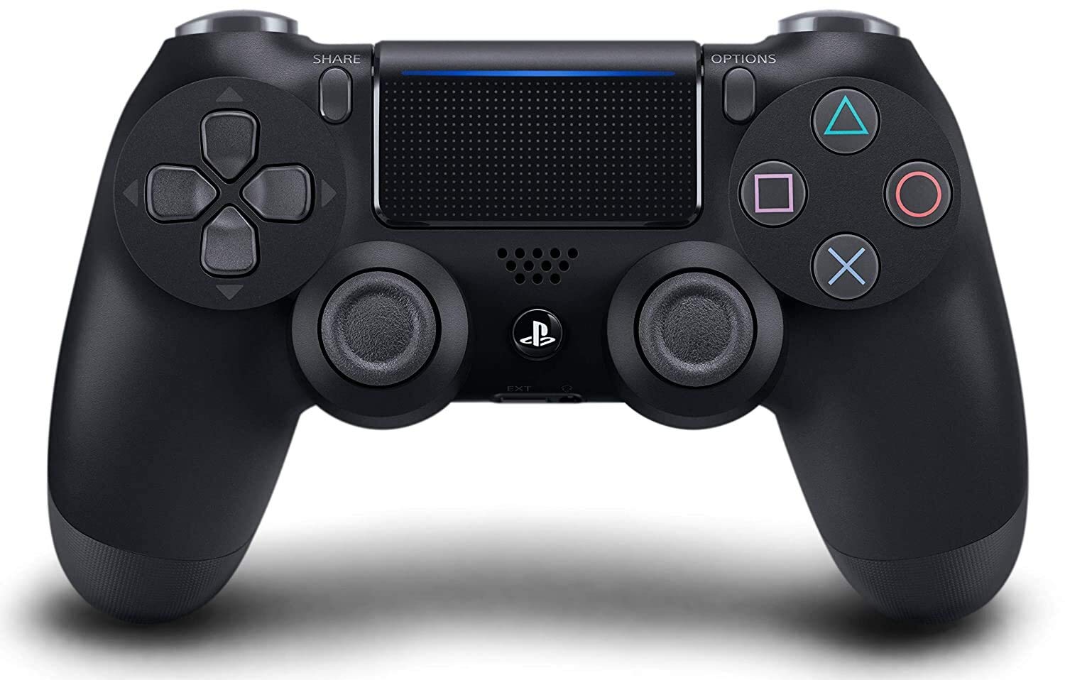 Wireless gaming controller designed for PS4 and PC, featuring enhanced analog sticks, a responsive touchpad, and an ergonomic design for comfortable gameplay. 4