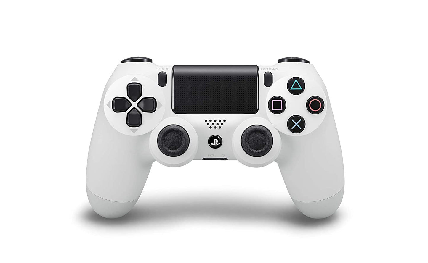 Wireless gaming controller designed for PS4 and PC, featuring enhanced analog sticks, a responsive touchpad, and an ergonomic design for comfortable gameplay. 7