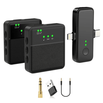 Wireless lavalier microphone featuring advanced noise reduction technology and extended battery life, designed for content creators and gamers seeking high-quality Bluetooth audio. 0