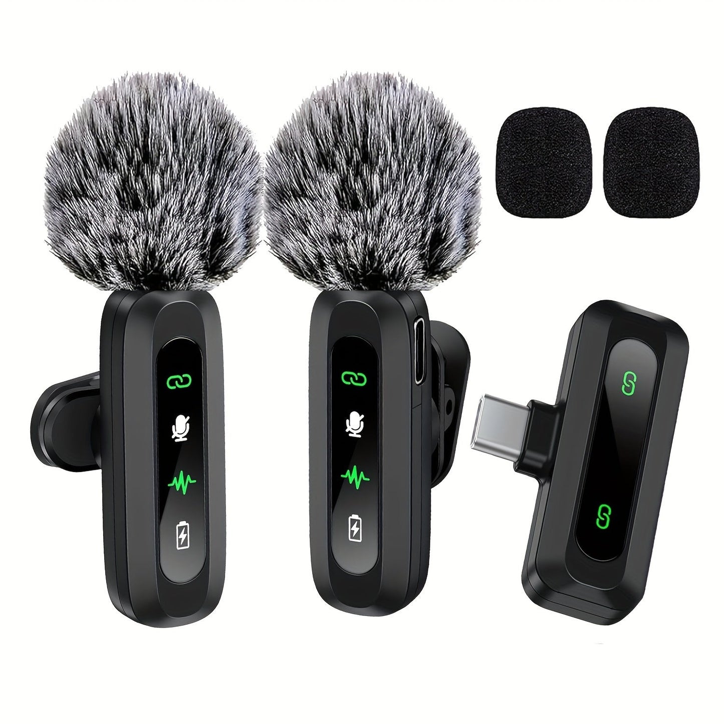 Wireless Lavalier Microphone with USB-C Connectivity for Podcasts and Vlogs – Compact Design with Built-in Wind Hood 7