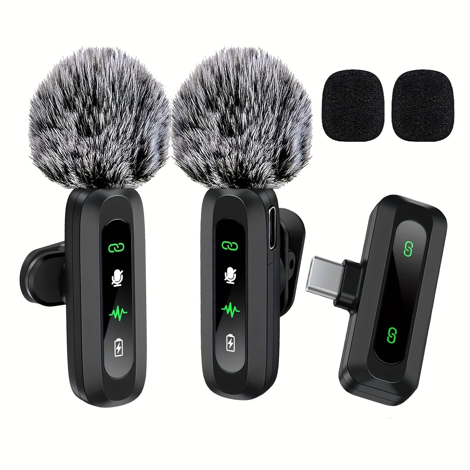 Wireless Lavalier Microphone with USB-C Connectivity for Podcasts and Vlogs – Compact Design with Built-in Wind Hood 7