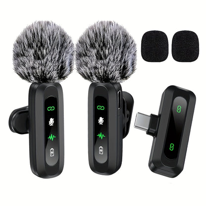 Wireless Lavalier Microphone with USB-C Connectivity for Podcasts and Vlogs – Compact Design with Built-in Wind Hood 7