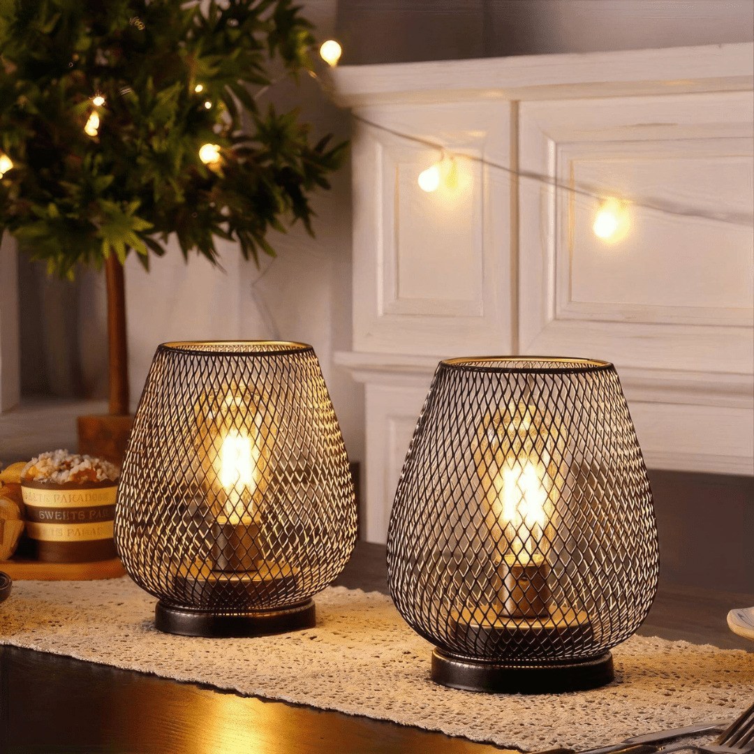 Wireless LED lantern featuring a sleek modern metal design, adjustable brightness settings, perfect for both indoor and outdoor use. 0