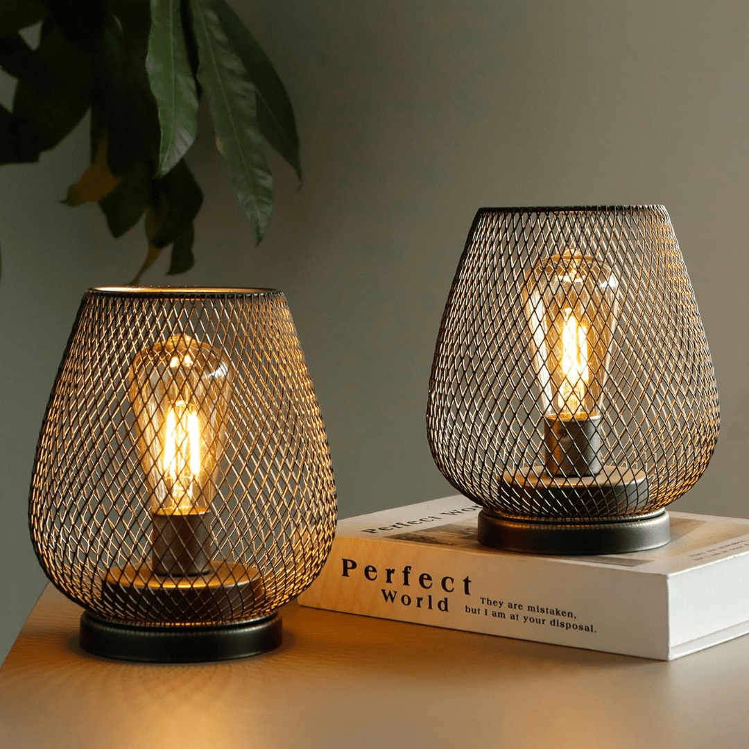 Wireless LED lantern featuring a sleek modern metal design, adjustable brightness settings, perfect for both indoor and outdoor use. 1