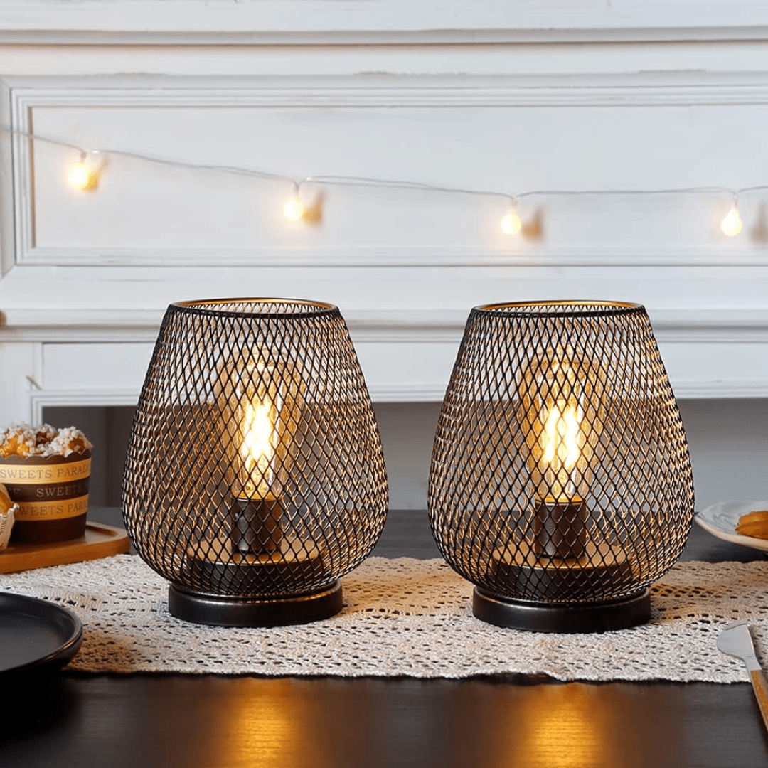 Wireless LED lantern featuring a sleek modern metal design, adjustable brightness settings, perfect for both indoor and outdoor use. 5
