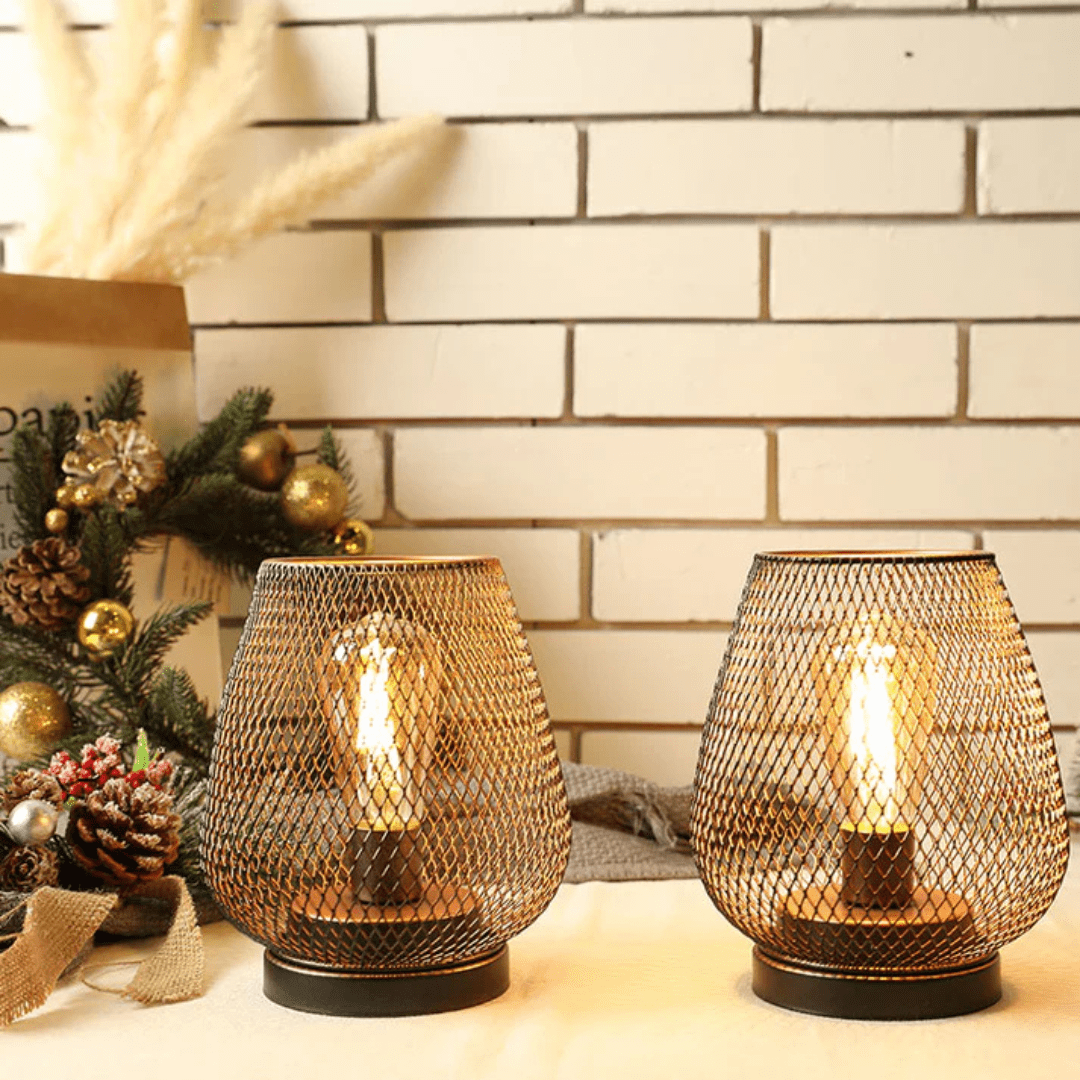 Wireless LED lantern featuring a sleek modern metal design, adjustable brightness settings, perfect for both indoor and outdoor use. 7