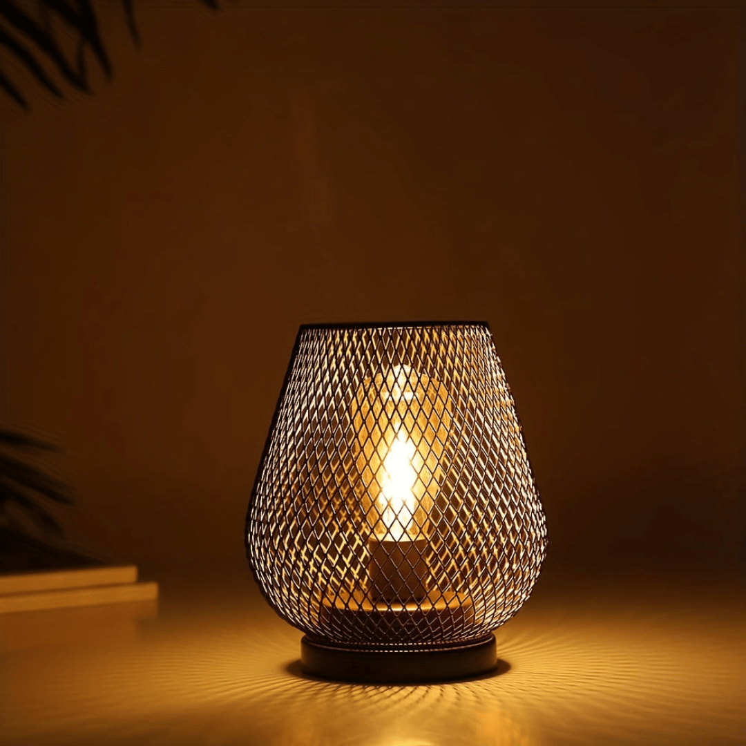 Wireless LED lantern featuring a sleek modern metal design, adjustable brightness settings, perfect for both indoor and outdoor use. 2
